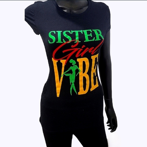BABY NOIZ | Sister Girl VIBE | Blk Hip-hop Grsphic Tee-shirt | Size Large | NWOT - Picture 4 of 4